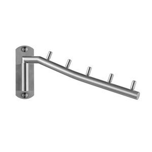 QK Folding Stainless Steel Swing Arm Clothes Hanger Holder Rack-NIB